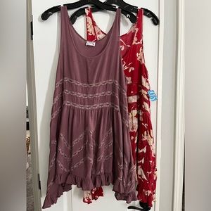 Free People Trapeze Dress Tops (2) NWT Size Large